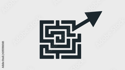 Square grid maze and directional arrow – Great for logical navigation, mental agility, or structured problem-solving content.