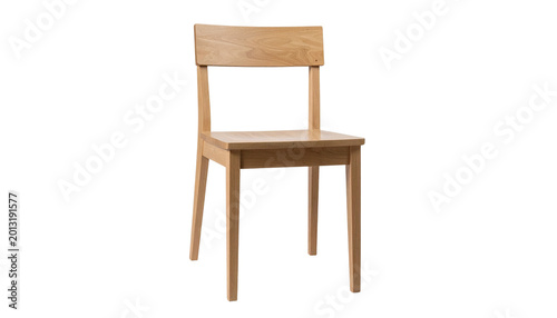 Minimal wooden chair isolated on white background

