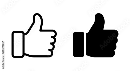 Bild auf Leinwand thumbs up icons, thumb icons, like buttons, approval symbols, vector graphics
