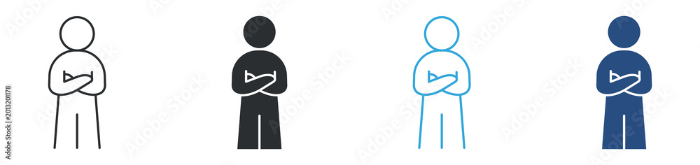 Fotografia Standing person with folded arms icon set
