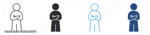 Fotografie Standing person with folded arms icon set