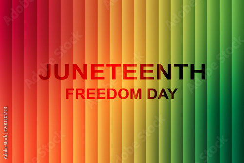 Juneteenth Freedom Day greeting banner with a striped pattern