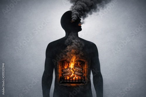 A person with a strange and unusual phenomenon occurring, possibly related to magical or supernatural themes