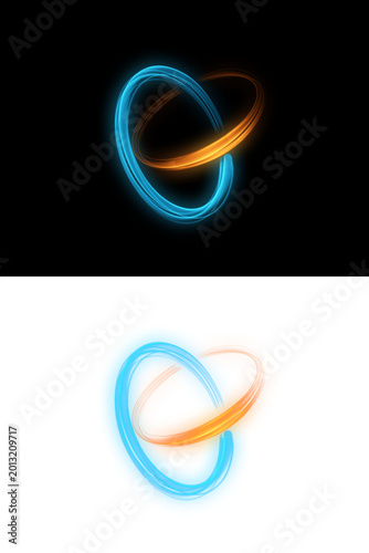 An abstract composition depicting a dynamic luminous spiral