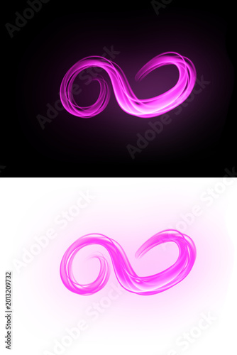 An abstract composition depicting a dynamic luminous spiral
