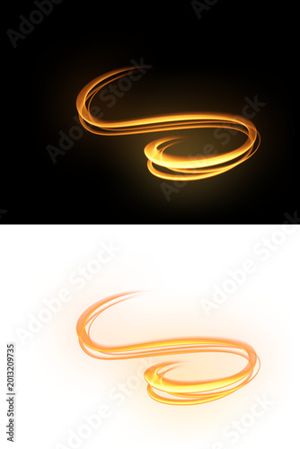 An abstract composition depicting a dynamic luminous spiral