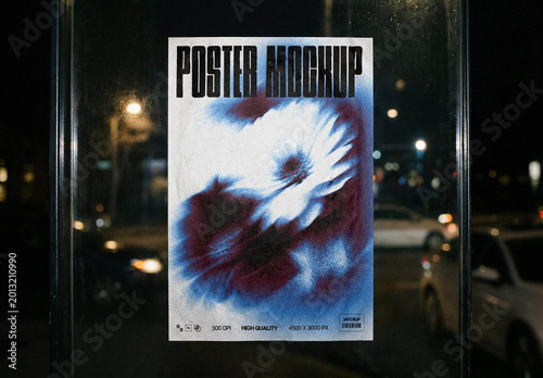 Night Station Poster Mockup – Outdoor Branding Presentation (PSD)