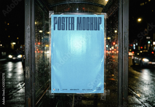 Paper Poster Mockup – Night Branding Presentation (PSD)
