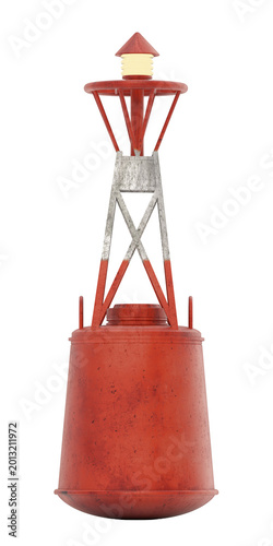 Sea buoy isolated on transparent background. 3D illustration