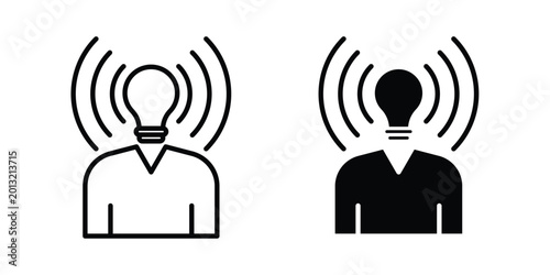 Brand awareness icon logo line black symbols collections.