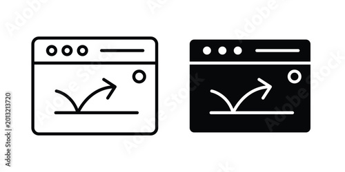 Foto Bounce rate icon logo line black symbols collections.