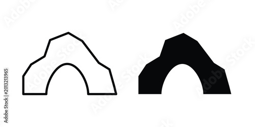 Cuadro en lienzo cave icon logo line black symbols collections.