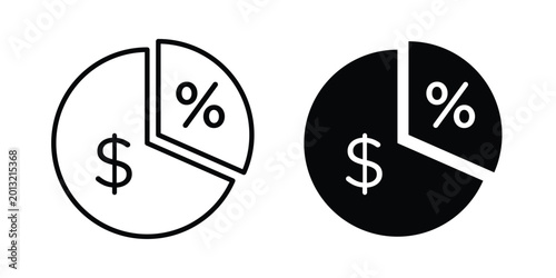 Tableau sur toile Dividend yield icon logo line black symbols collections.
