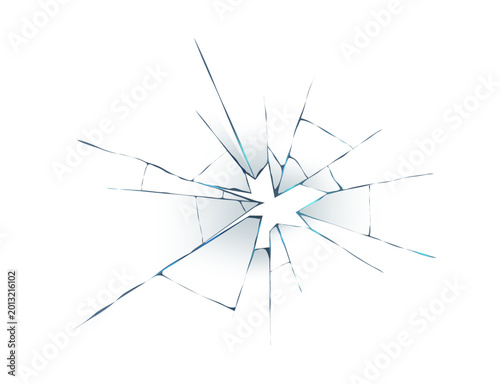 Foto Realistic Cracked and Broken Glass Hole Effect
