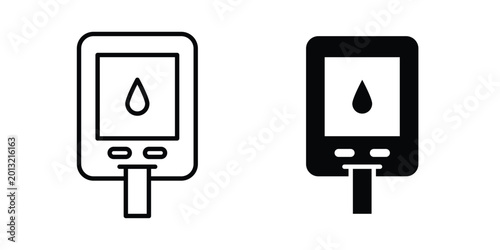Tableau sur toile Glucometer icon logo line black symbols collections.