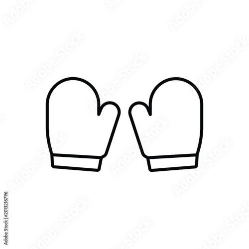 Obraz na plátne Gloves icon isolated on white background in stroke line style
