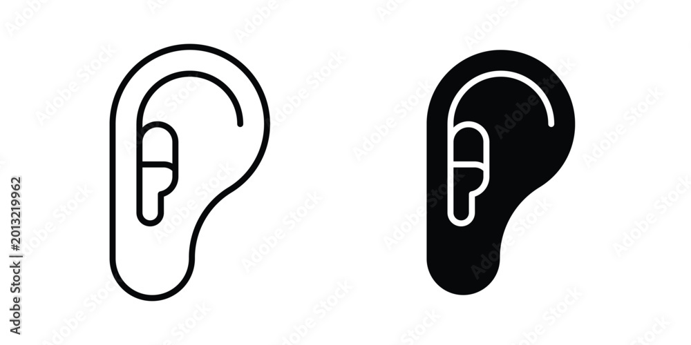 Obraz premium Otitis icon logo line black symbols collections.