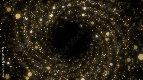 gold shimmer dust circle background loop