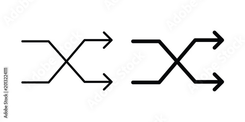Tablou pe pânză Shuffle icon logo line black symbols collections.