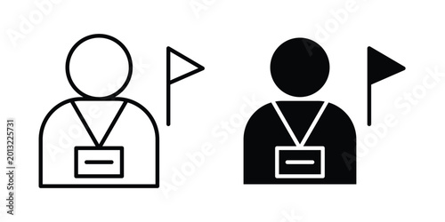 Принти на полотні Tourist Guide icon logo line black symbols collections.