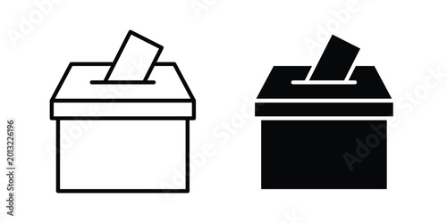 voting ballot icon logo line black symbols collections.