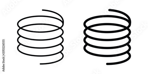 Bild auf Leinwand Wire coil icon logo line black symbols collections.