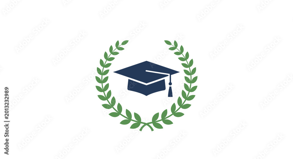Fototapeta premium Graduation Cap Academic Achievement Symbol.