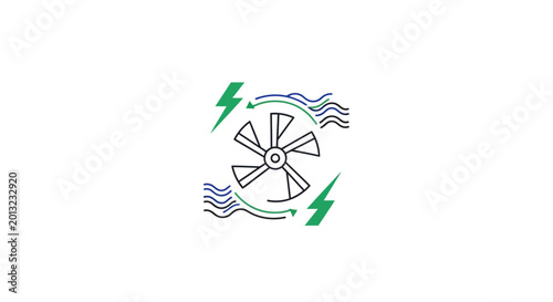 Foto Electricity turbine energy power symbol.