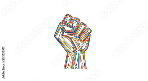 Bild auf Leinwand Fist Raised in Protest or Solidarity.