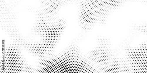 Halftone gradient. Dotted gradient, smooth dots spraying and halftones dot background seamless horizontal geometric pattern vector template set. modern vector ilustration