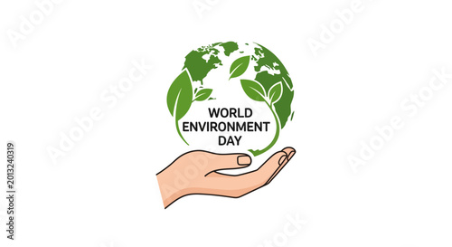 Hand holding eco friendly globe symbol.