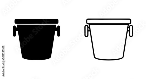 Photos Ice Bucket Icons, Champagne Cooler Vector Graphics, Beverage Container Silhouett