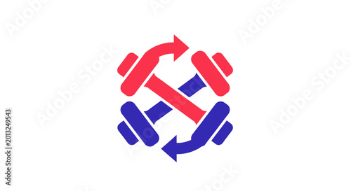 Bild auf Leinwand Arrows Forming Circular Motion Symbol.