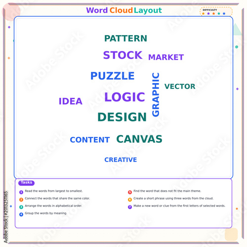Word cloud illustration with creative terms related to design  