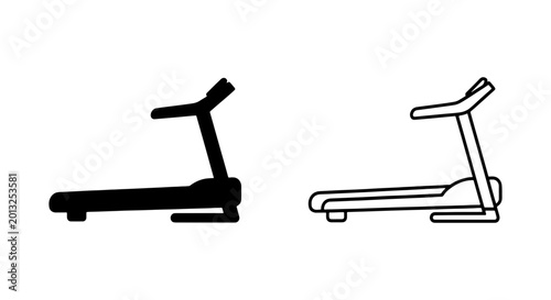 Tableau sur toile Treadmill icon set, fitness equipment vector, gym workout machine, exercise appa