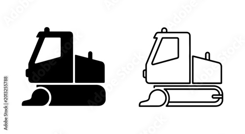 Photos Snow Groomer Vector Icons, Snowcat Machine Silhouette, Winter Vehicle Graphics