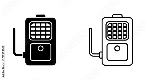 Tableau sur toile Retro Walkie Talkie Icons, Vintage Communication Device Symbols, Two-Way Radio G
