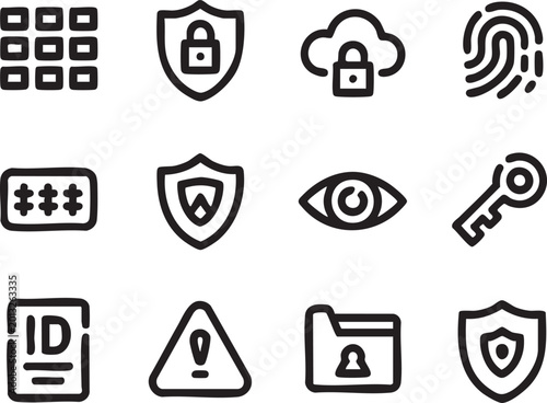 Online banking financial service icon collection