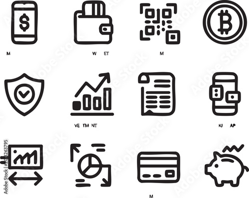 Product management ecommerce outline icons