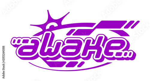 Bild auf Leinwand Purple Y2K streetwear awake vintage label or print