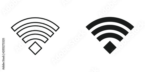 Tableau sur toile Wifi signal strength icons with different bar fills