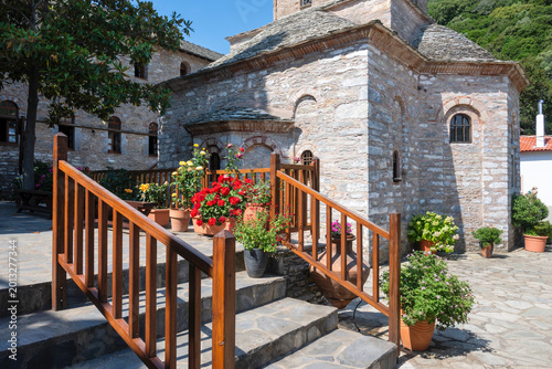 Tableau sur toile Evangelistria Monastery at Skiathos island, Sporades, Thessaly, Greece