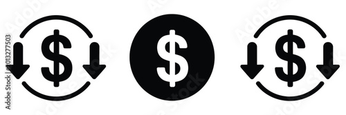 Slika na platnu Cost reduction icon concept for business savings optimization expense control fi