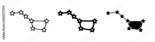 Konstfotografi Ursa Major Constellation Vector Icons, Celestial Star Patterns, Astronomical Sym