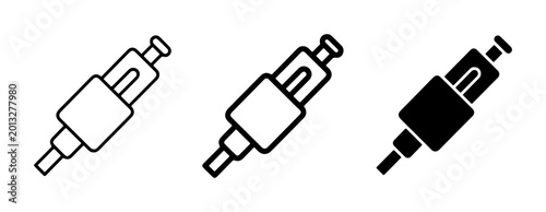 Konstfotografi Audio Connector Icons, RCA Plug Set, Vintage Audio Jack Symbols, Retro Sound Con