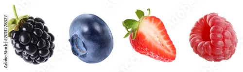 Panel kuchenny z motywem Different fresh berries isolated on white, set