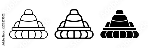 Canvastavla Hovercraft Icons, Air Cushion Vehicle Graphics, Marine Transport Symbols, Set of