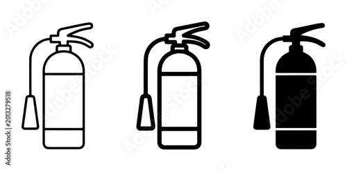 Quadro su tela Fire Extinguisher Icons, Safety Equipment Vector Graphics, Emergency Response Sy