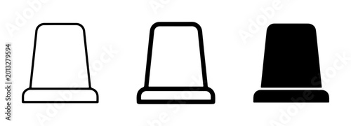 Bild auf Leinwand Thimble Icons Set: Outline, Bold Outline, and Solid Black Vector Graphics for Se