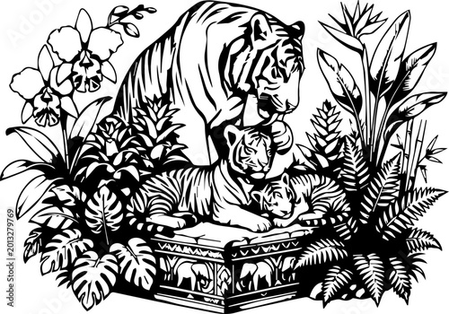 Photography tiger in the woods